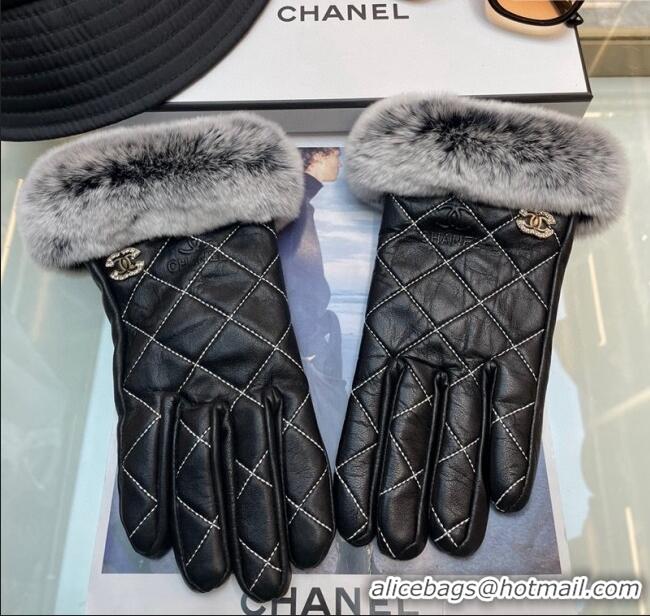 Market Sells Chanel Quilted Lambskin Gloves 1129 Black 2024