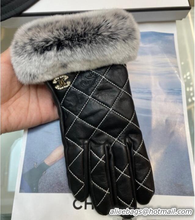Market Sells Chanel Quilted Lambskin Gloves 1129 Black 2024