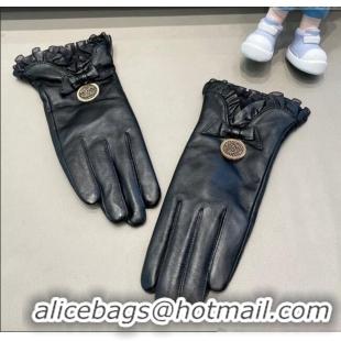 Classic Specials Chanel Lambskin and Cashmere Gloves with Flouncing 1129 Black 2024