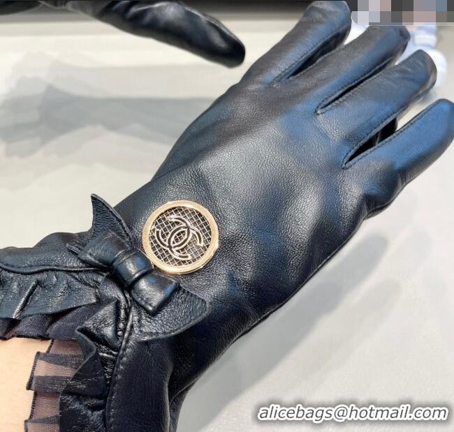 Classic Specials Chanel Lambskin and Cashmere Gloves with Flouncing 1129 Black 2024