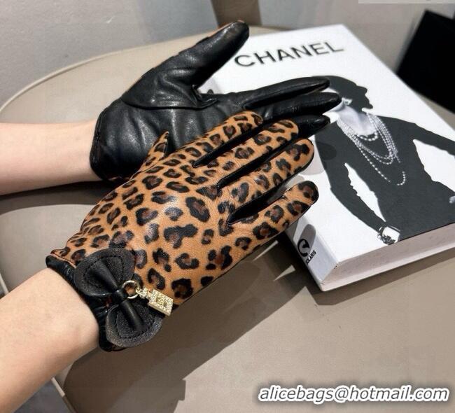 Modern Classic Chanel Printed Lambskin and Cashmere Gloves 1111 Brown 2025