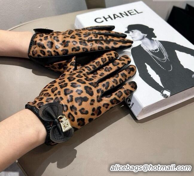 Modern Classic Chanel Printed Lambskin and Cashmere Gloves 1111 Brown 2025