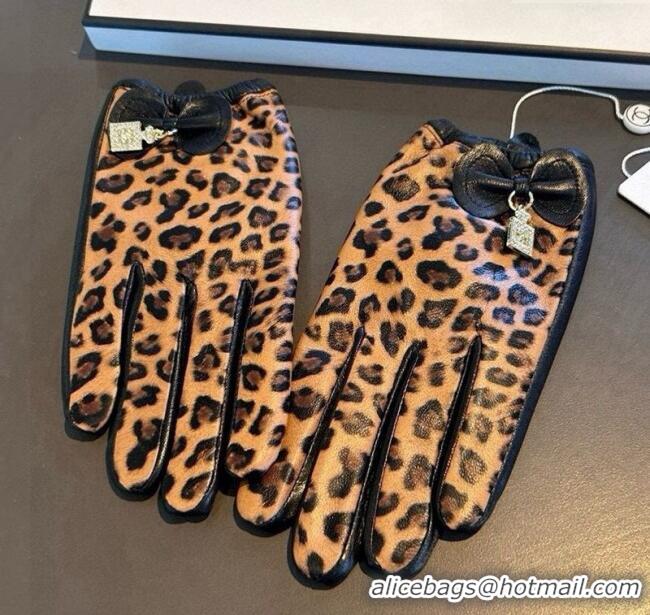 Modern Classic Chanel Printed Lambskin and Cashmere Gloves 1111 Brown 2025