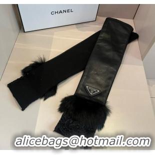 Modern Classic Chanel Lambskin Long Gloves with Lace 1111 Black 2025
