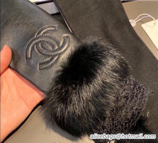 Market Sells Chanel Lambskin Long Gloves with Lace 1110 Black 2025