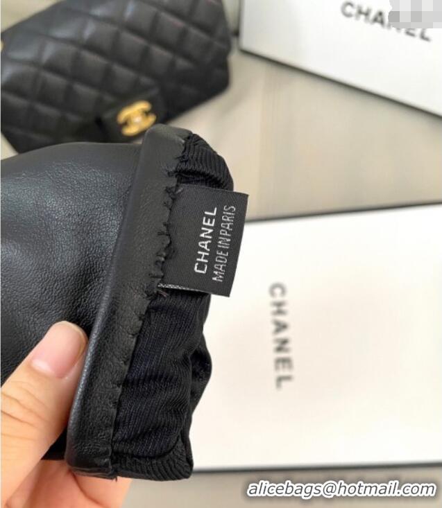 Best Price Chanel Lambskin Gloves with Finger CC L 1111 Black 2025