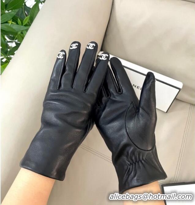 Best Price Chanel Lambskin Gloves with Finger CC L 1111 Black 2025