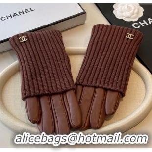 Market Sells Chanel Knit, Lambskin and Cashmere Gloves 1111 Brown 2025