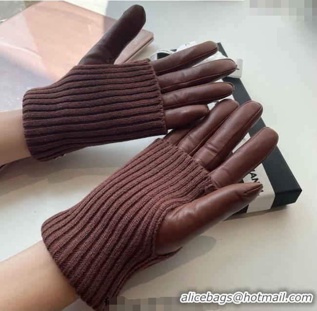 Market Sells Chanel Knit, Lambskin and Cashmere Gloves 1111 Brown 2025