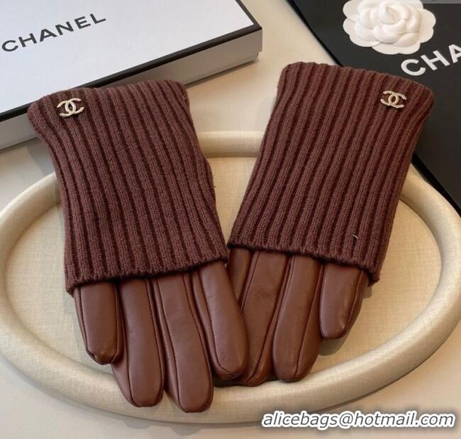 Market Sells Chanel Knit, Lambskin and Cashmere Gloves 1111 Brown 2025