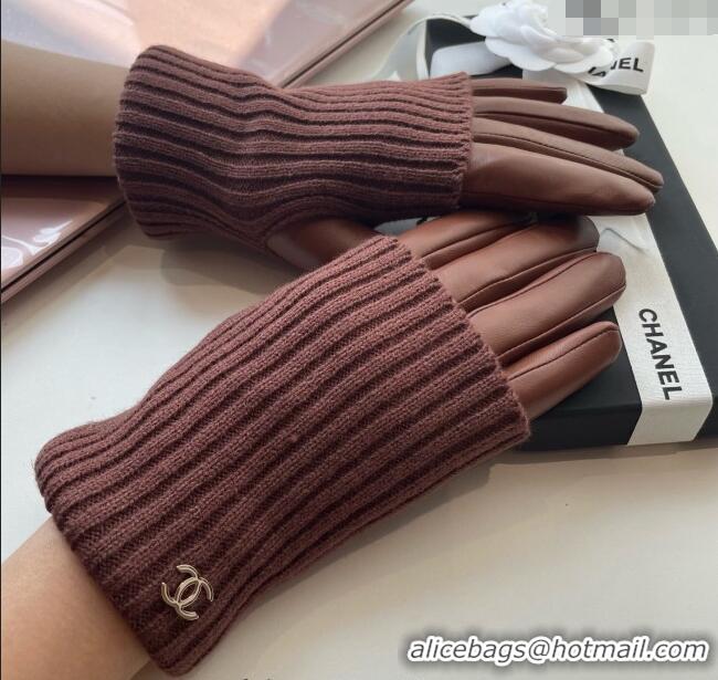 Market Sells Chanel Knit, Lambskin and Cashmere Gloves 1111 Brown 2025