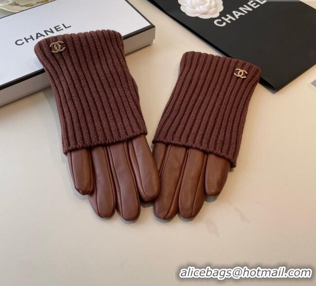 Market Sells Chanel Knit, Lambskin and Cashmere Gloves 1111 Brown 2025