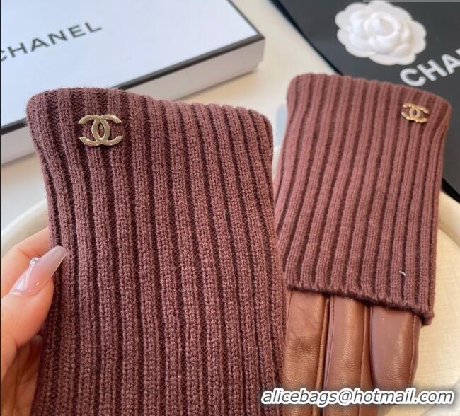 Market Sells Chanel Knit, Lambskin and Cashmere Gloves 1111 Brown 2025