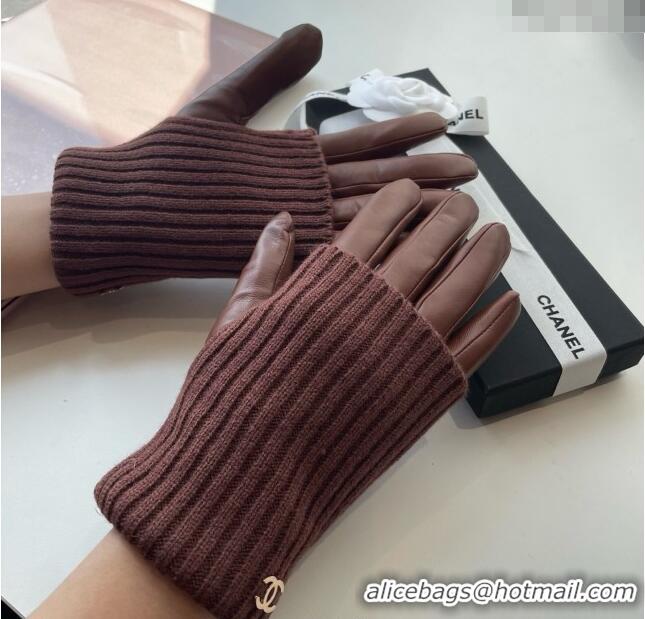Market Sells Chanel Knit, Lambskin and Cashmere Gloves 1111 Brown 2025