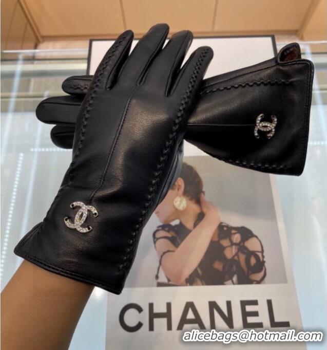 Luxury Cheap Chanel Lambskin Gloves CH111306 Black 2025