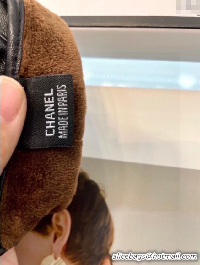 Luxury Cheap Chanel Lambskin Gloves CH111306 Black 2025