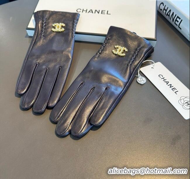 Unique Discount Chanel Lambskin Gloves CH111735 Chocolate Brown 2025