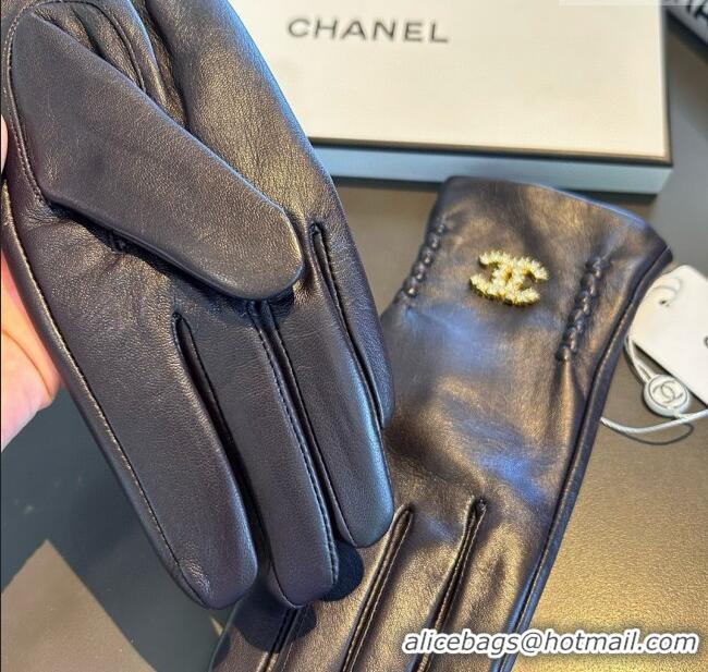 Unique Discount Chanel Lambskin Gloves CH111735 Chocolate Brown 2025
