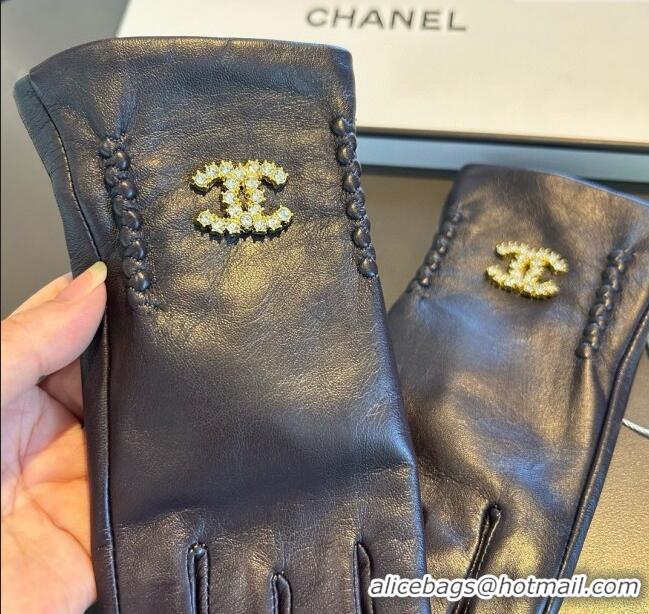 Unique Discount Chanel Lambskin Gloves CH111735 Chocolate Brown 2025