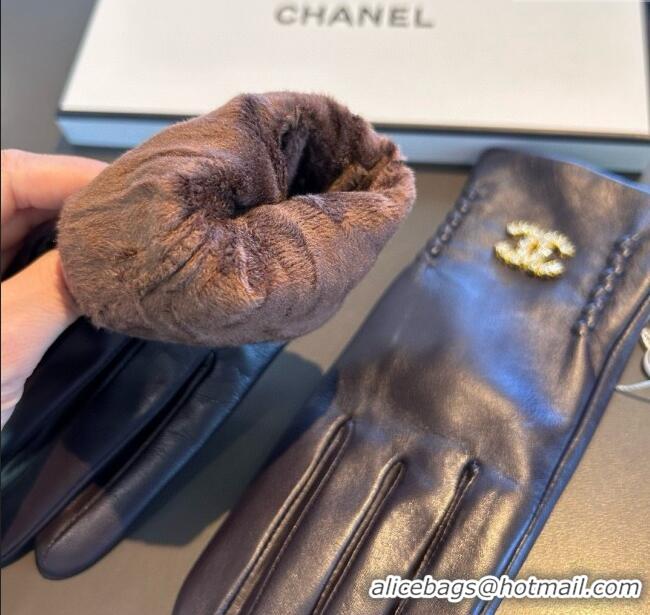 Unique Discount Chanel Lambskin Gloves CH111735 Chocolate Brown 2025
