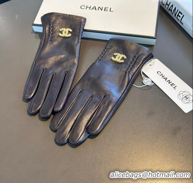 Unique Discount Chanel Lambskin Gloves CH111735 Chocolate Brown 2025