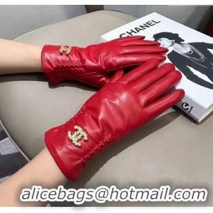 Fashion Discount Chanel Lambskin Gloves CH111736 Red 2025
