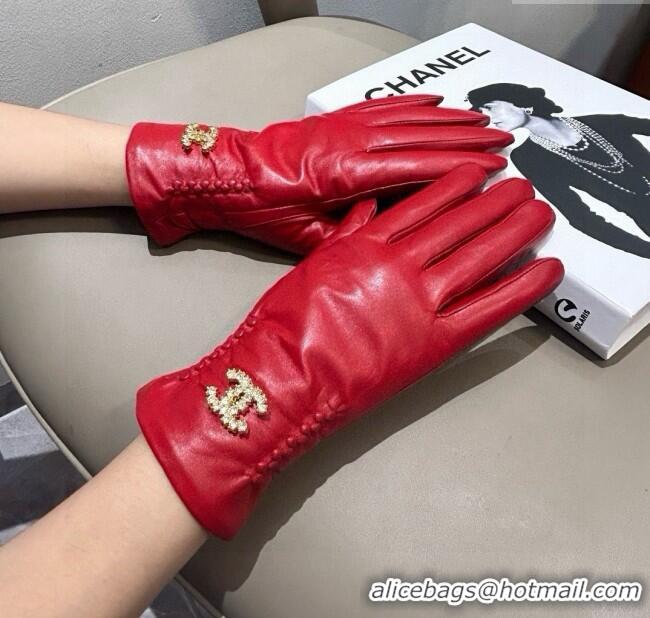 Fashion Discount Chanel Lambskin Gloves CH111736 Red 2025
