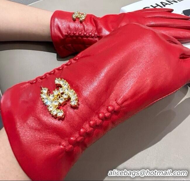 Fashion Discount Chanel Lambskin Gloves CH111736 Red 2025
