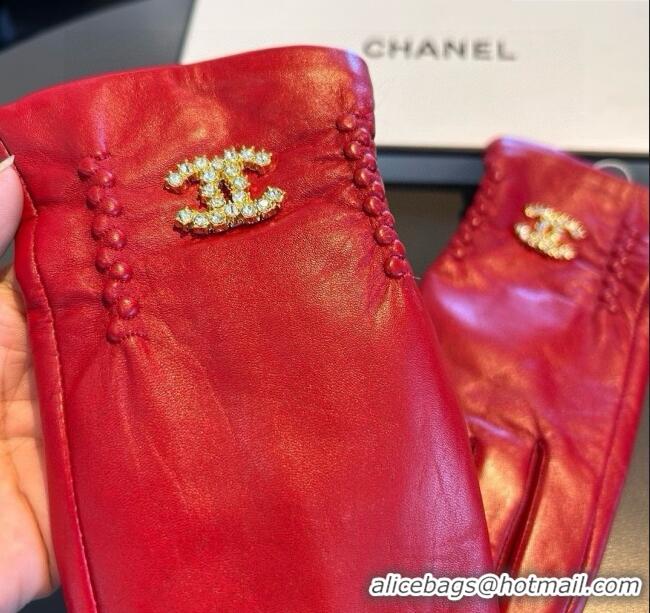 Fashion Discount Chanel Lambskin Gloves CH111736 Red 2025