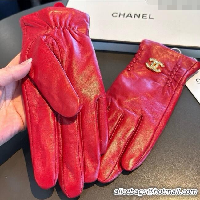 Fashion Discount Chanel Lambskin Gloves CH111736 Red 2025