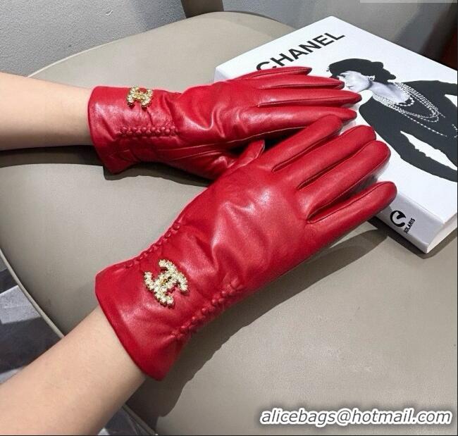 Fashion Discount Chanel Lambskin Gloves CH111736 Red 2025