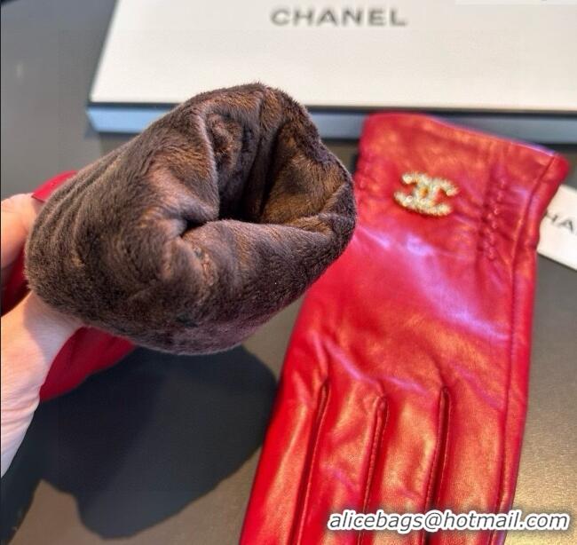Fashion Discount Chanel Lambskin Gloves CH111736 Red 2025