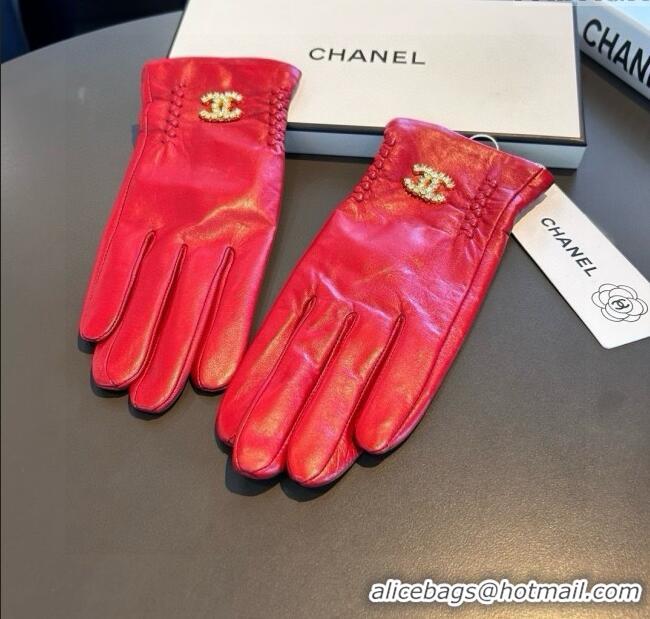 Fashion Discount Chanel Lambskin Gloves CH111736 Red 2025