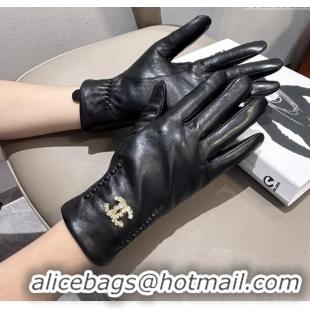 Spot Bulk Chanel Lambskin Gloves CH111737 Black 2025