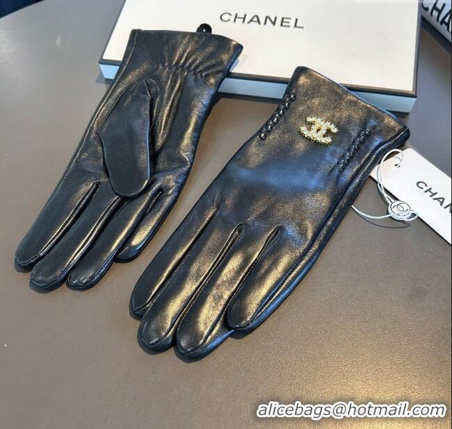 Spot Bulk Chanel Lambskin Gloves CH111737 Black 2025
