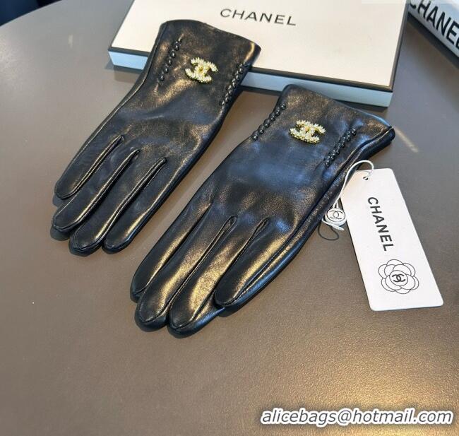 Spot Bulk Chanel Lambskin Gloves CH111737 Black 2025