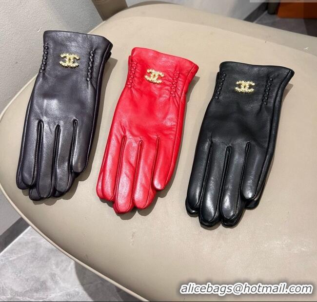 Spot Bulk Chanel Lambskin Gloves CH111737 Black 2025
