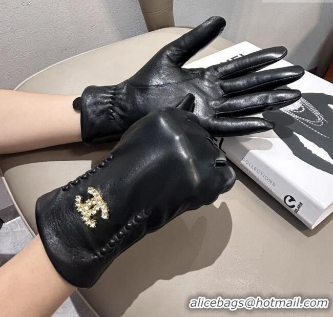 Spot Bulk Chanel Lambskin Gloves CH111737 Black 2025