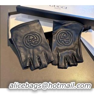 Big Discount Gucci Lambskin Short Gloves with GG 0111 Black 2024
