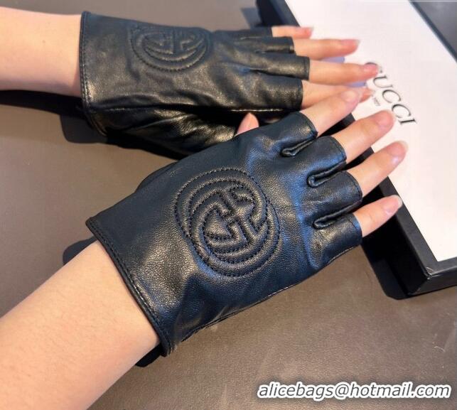 Big Discount Gucci Lambskin Short Gloves with GG 0111 Black 2024