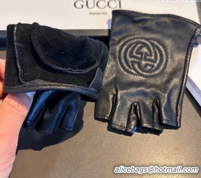 Big Discount Gucci Lambskin Short Gloves with GG 0111 Black 2024