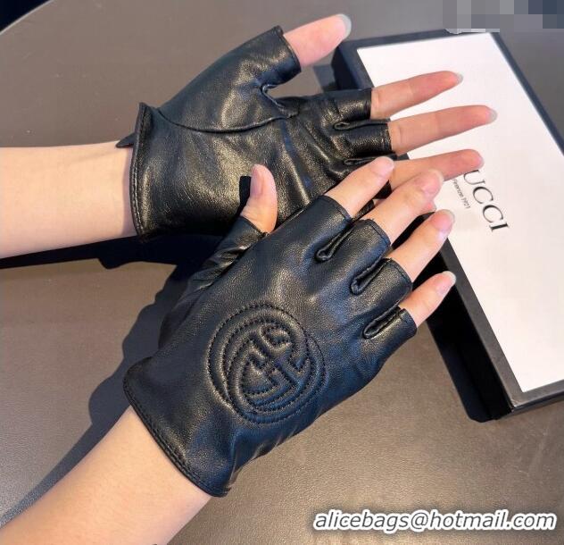Big Discount Gucci Lambskin Short Gloves with GG 0111 Black 2024