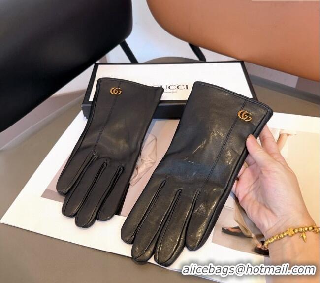 Discount Gucci Lambskin and Cashmere Gloves with GG 1023 Black 2024