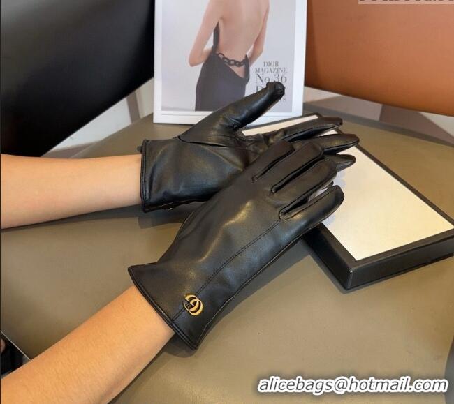 Discount Gucci Lambskin and Cashmere Gloves with GG 1023 Black 2024