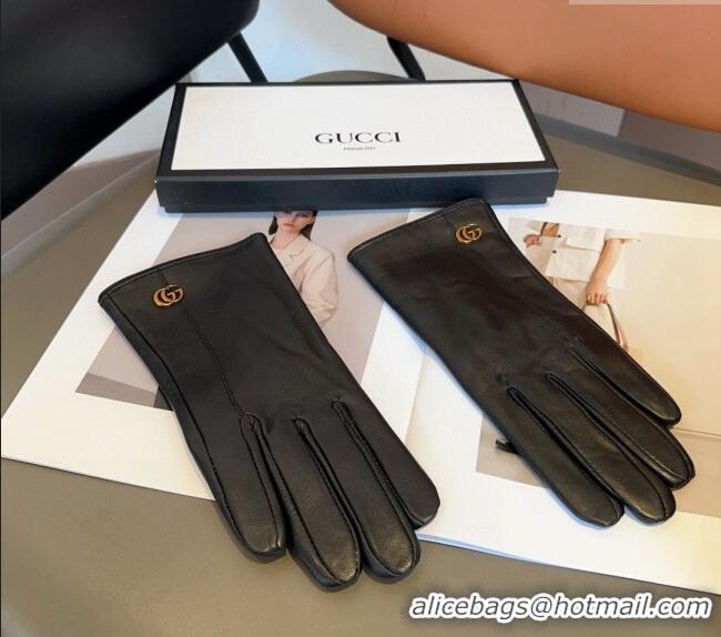 Discount Gucci Lambskin and Cashmere Gloves with GG 1023 Black 2024