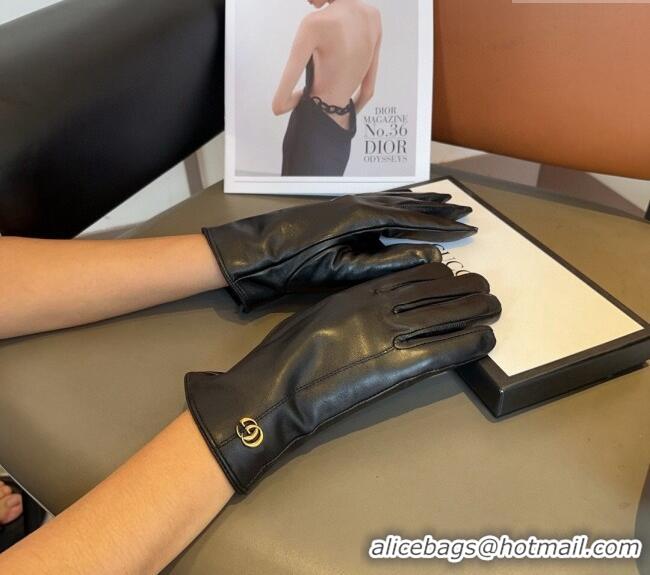 Discount Gucci Lambskin and Cashmere Gloves with GG 1023 Black 2024