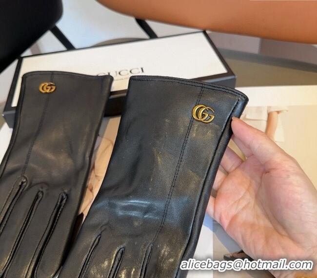 Discount Gucci Lambskin and Cashmere Gloves with GG 1023 Black 2024