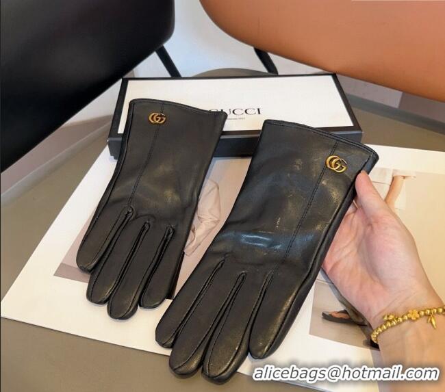 Discount Gucci Lambskin and Cashmere Gloves with GG 1023 Black 2024