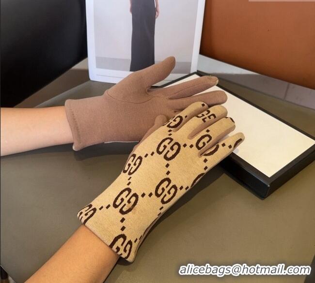 Luxury Cheap Gucci Maxi CC Gloves 1129 Beige 2024