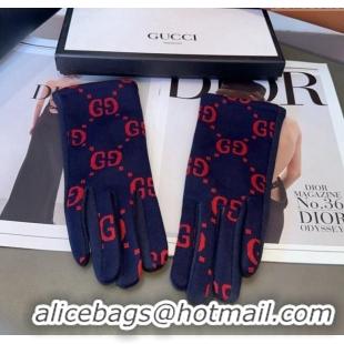 Best Price Gucci Maxi CC Gloves 1129 Navy Blue 2024